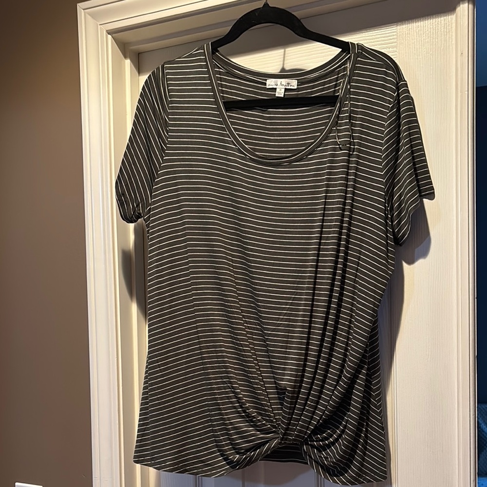 Striped Knot Front Top